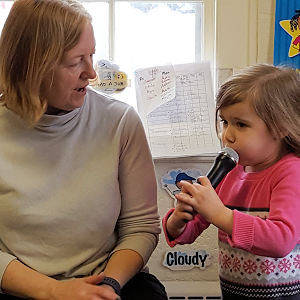 Newton, MA preschool child receiving singing lessons from experienced Parkside Prreschool teacher