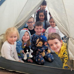 Preschool students learing all about nature and the environment