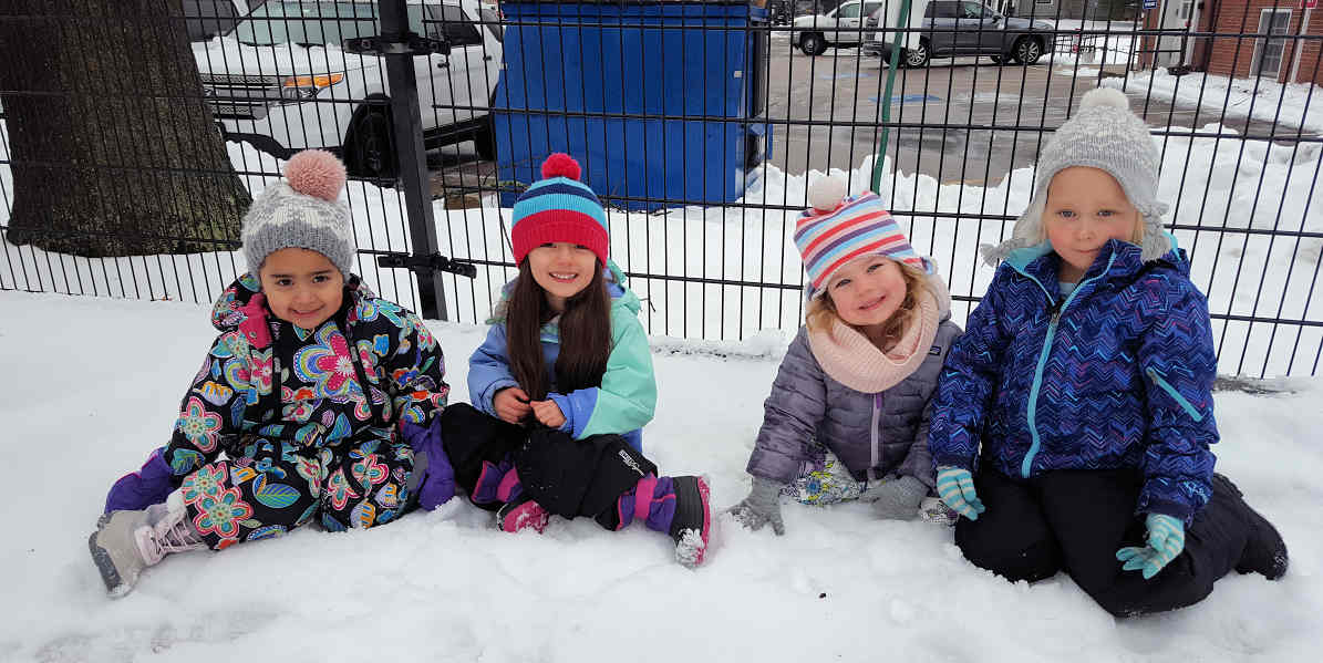 Parkside Preschool students enjoying outside play in Newton, MA